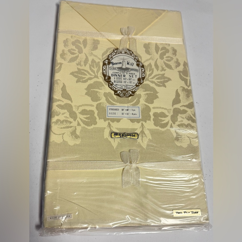 Vintage Yellow Damask Set from Japan